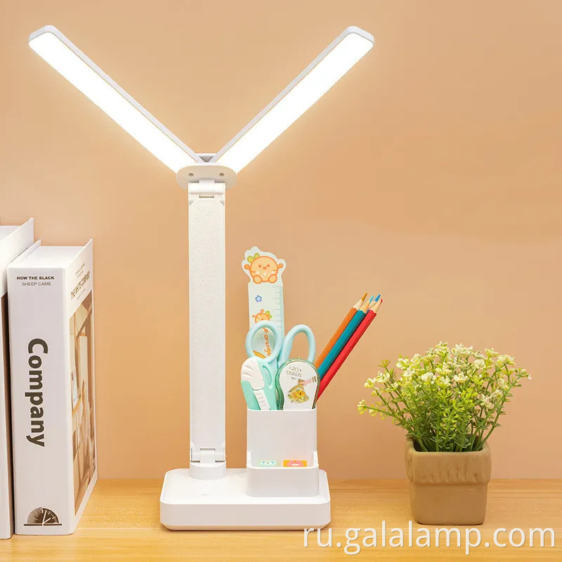 Перезаряжаемая лампа с двойной головкой с защитой глаз